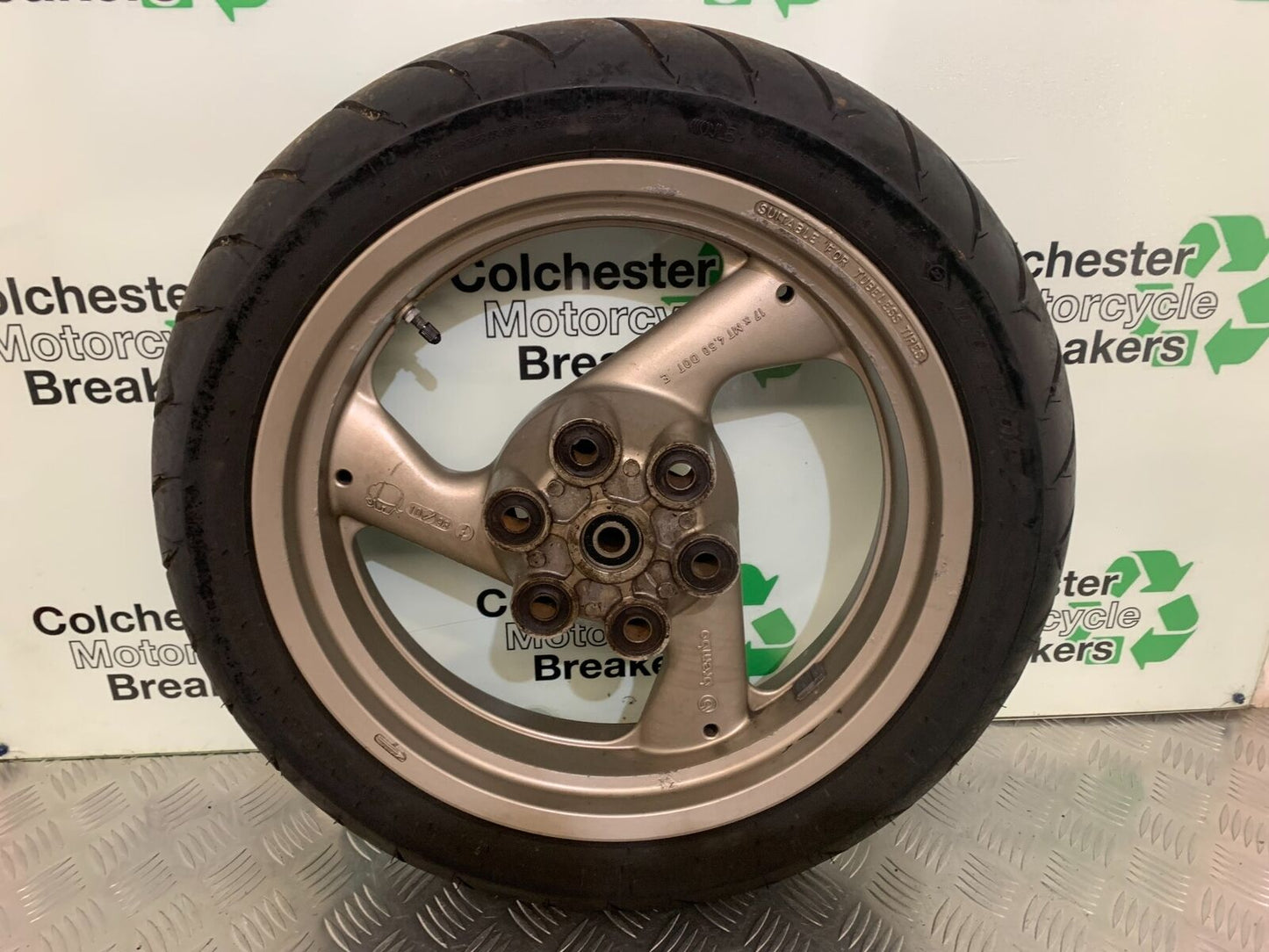 DUCATI 600ss 600 ss REAR WHEEL (GOOD TYRE) YEAR 1991-98 (STOCK 987)