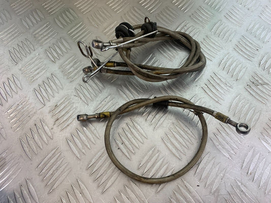 KAWASAKI Z750 ZR750 ZR-7S BRAIDED BRAKE LINES  YEAR 1999-05 (CMB1135)