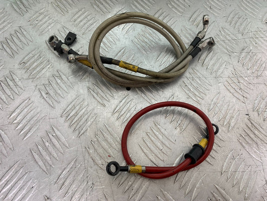 HONDA CBR1000 rr FIREBLADE FRONT & REAR BRAIDED BRAKE LINES  2008-2011 (CMB1253)