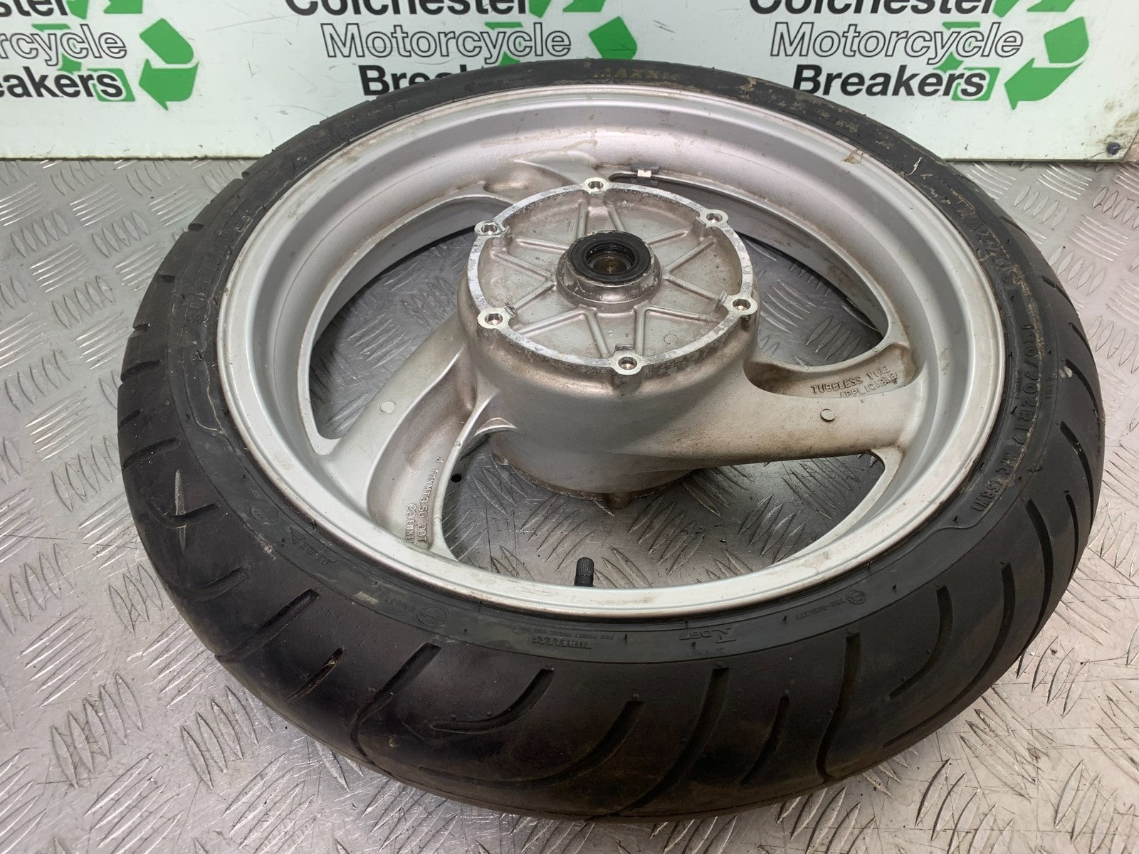 HONDA NT650 V DEAUVILLE FRONT WHEEL (GOOD TYRE)  YEAR 1998-01(CMB1320)