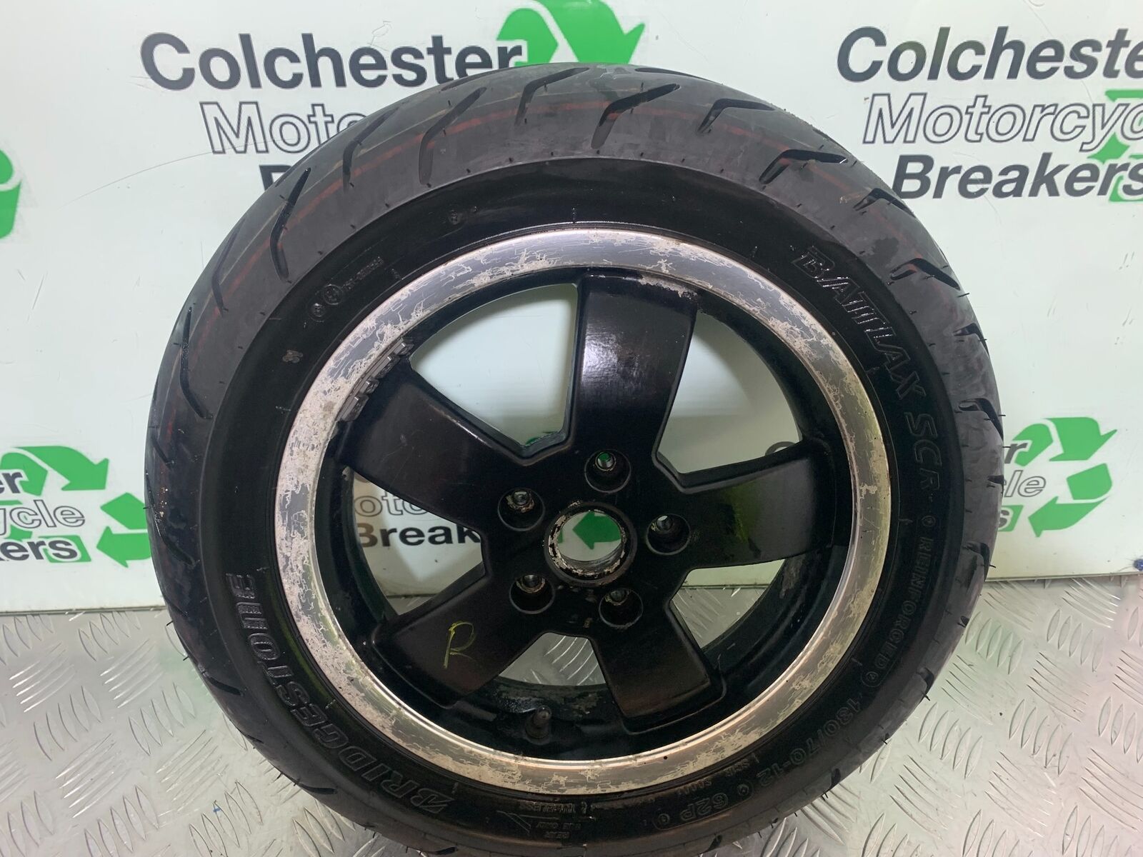 PIAGGIO VESPA GTS 300 REAR WHEEL (GOOD TYRE)  YEAR 2010 (CMB1062)