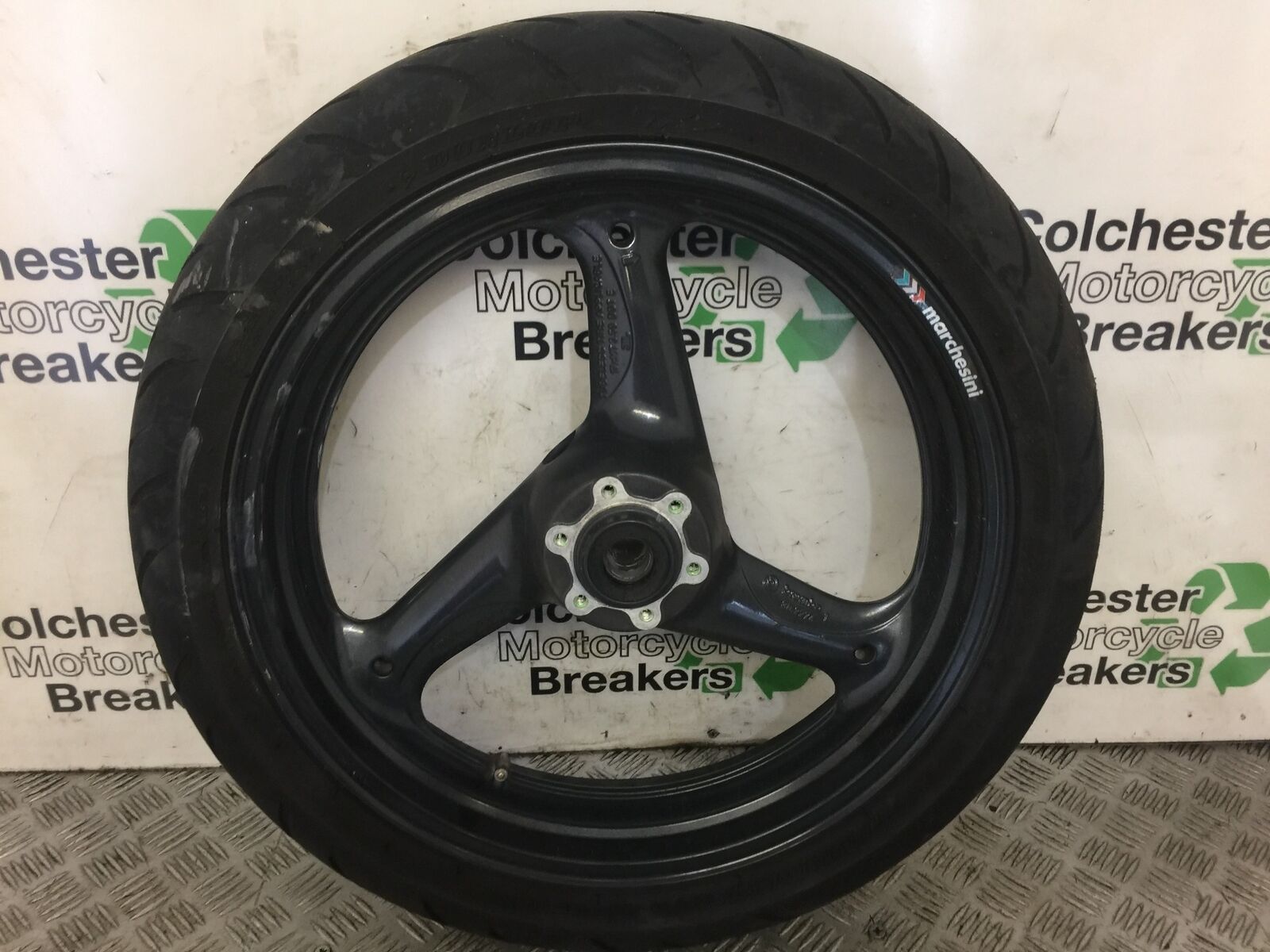 MOTO GUZZI SPORT 4V FRONT WHEEL (GOOD TYRE) YEAR 2009 (STOCK 469)