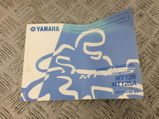 YAMAHA MT 125 MT125 OWNERS MANUAL YEAR 2014-2019