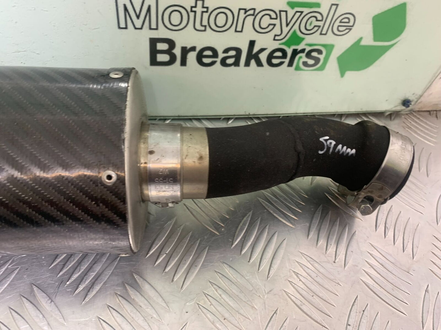 HONDA KAWASAKI SUZUKI KTM YAMAHA CARBON RACE SILENCER  59MM  (CMB1032)