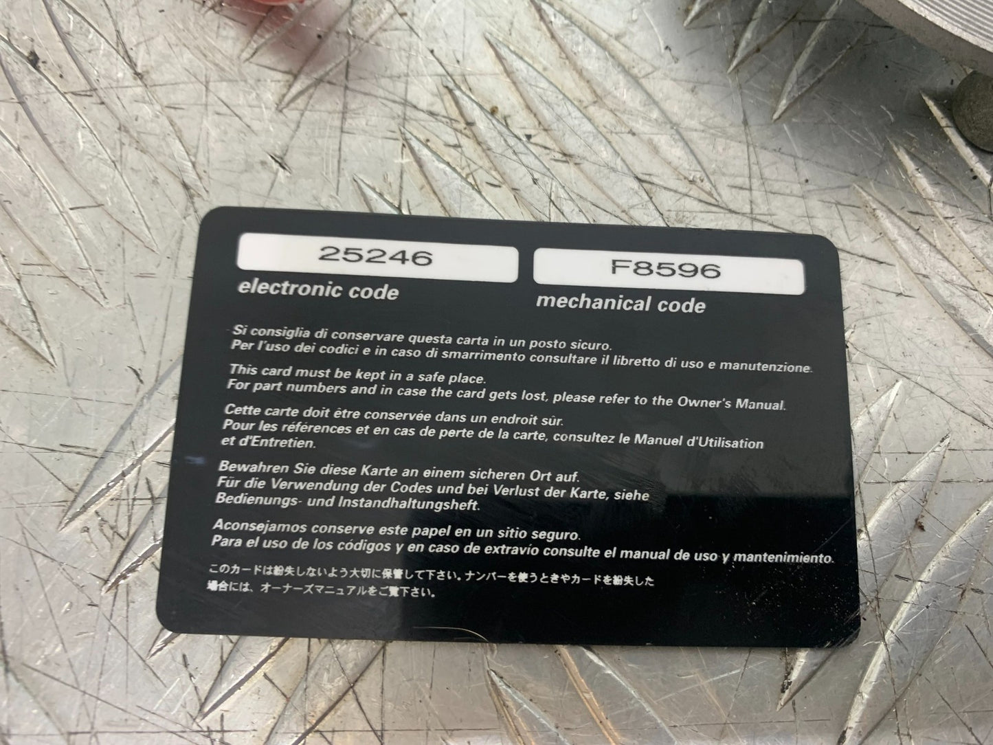 DUCATI 1198 S ECU LOCKS CLOCKS KEYS CODE   YEAR 2009-2011 (CMB1219)