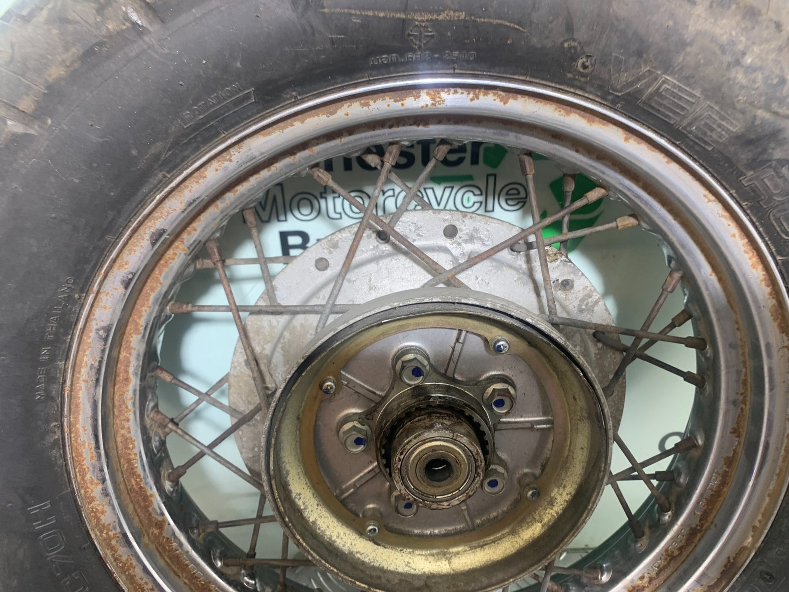YAMAHA XV535 XV 535 VIRAGO REAR WHEEL (GOOD TYRE)   YEAR 1994-02 (CMB1162)