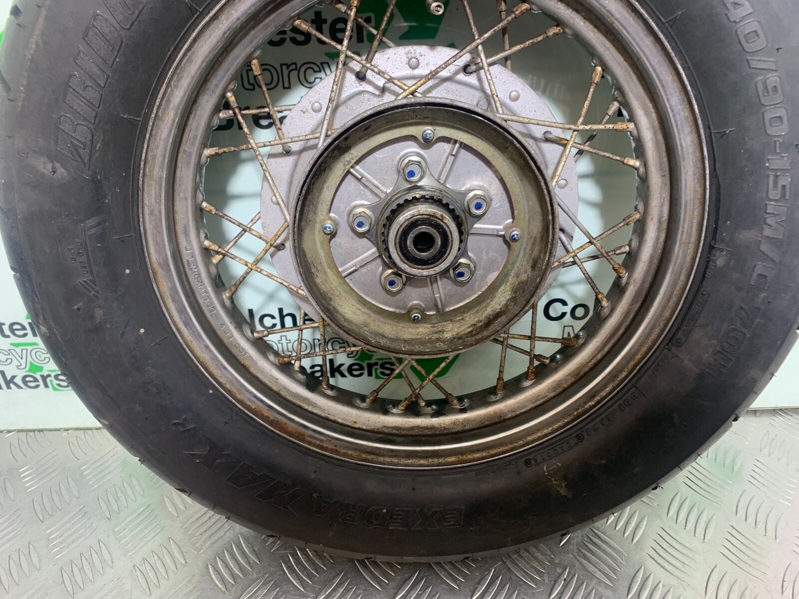 YAMAHA XV535 XV 535 VIRAGO REAR WHEEL (GOOD TYRE)  YEAR 1994-02 (CMB1044)